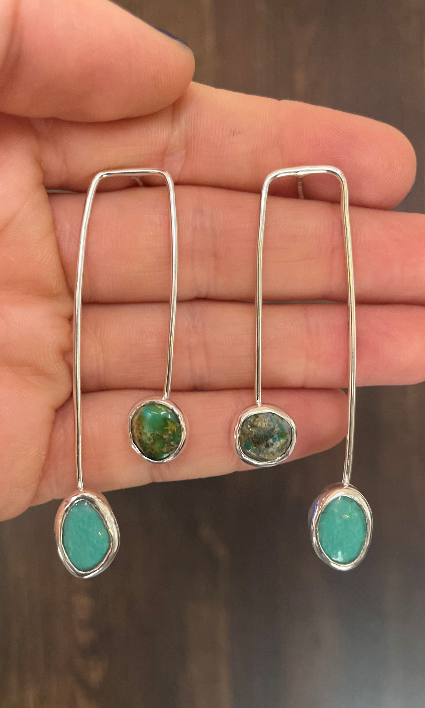 Balance earrings #2- turquoise