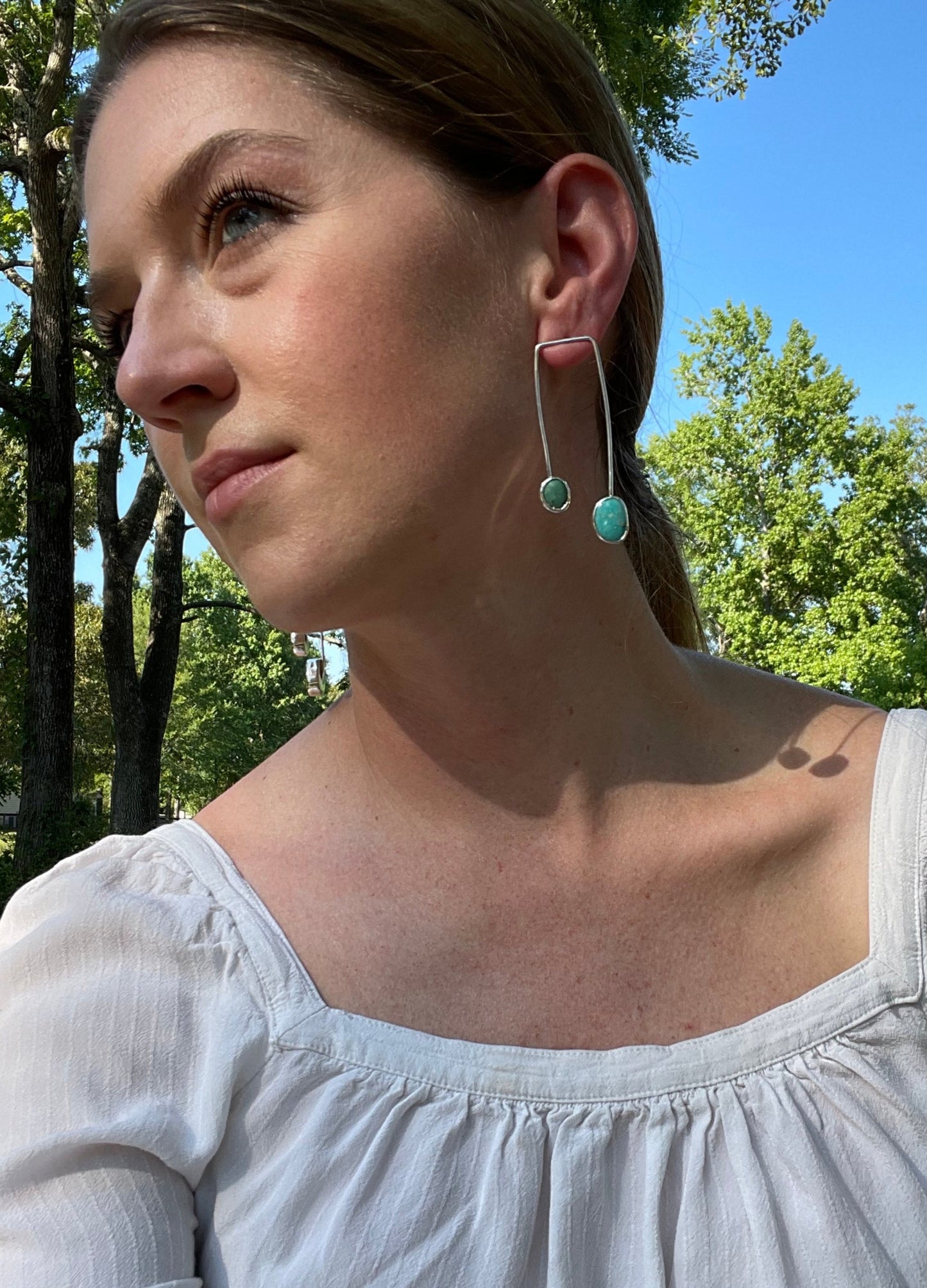 Balance earrings #1- turquoise