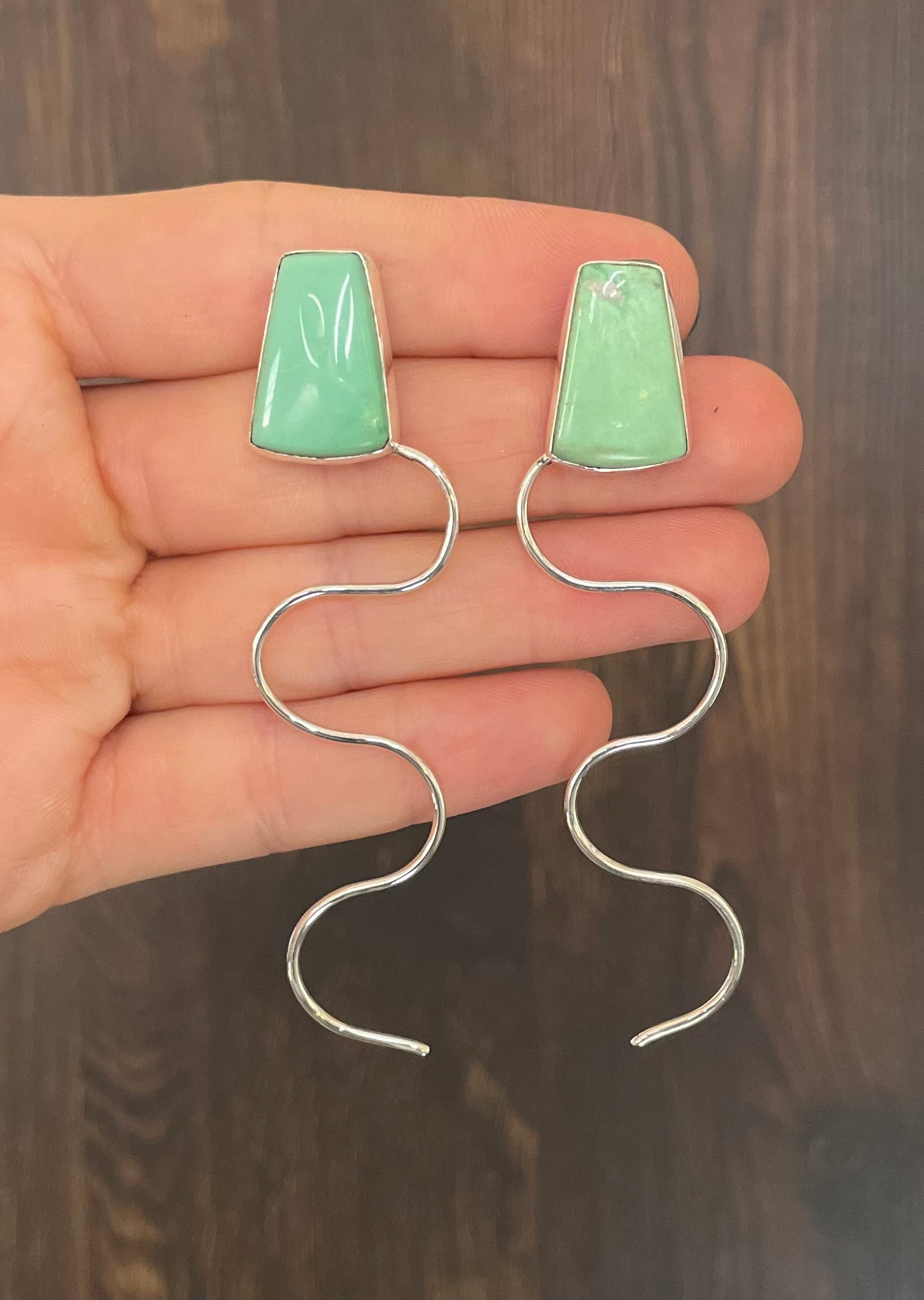 Snake earrings #3- Utah Variscite