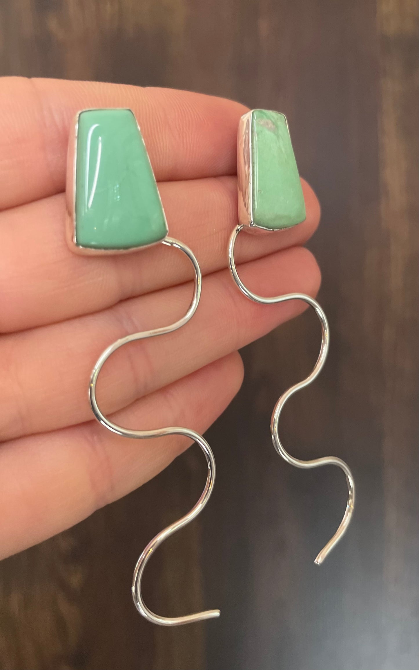 Snake earrings #3- Utah Variscite