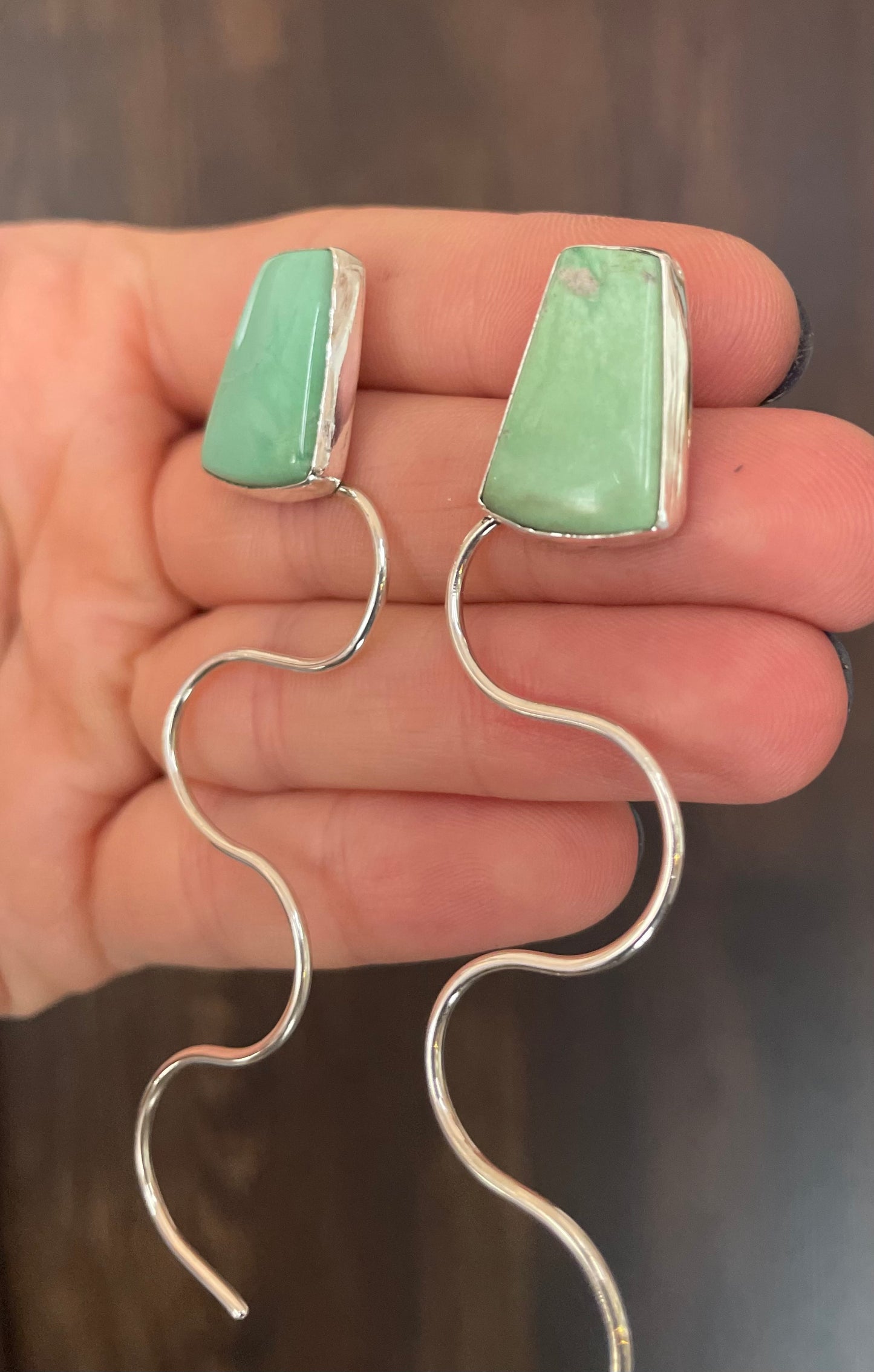 Snake earrings #3- Utah Variscite