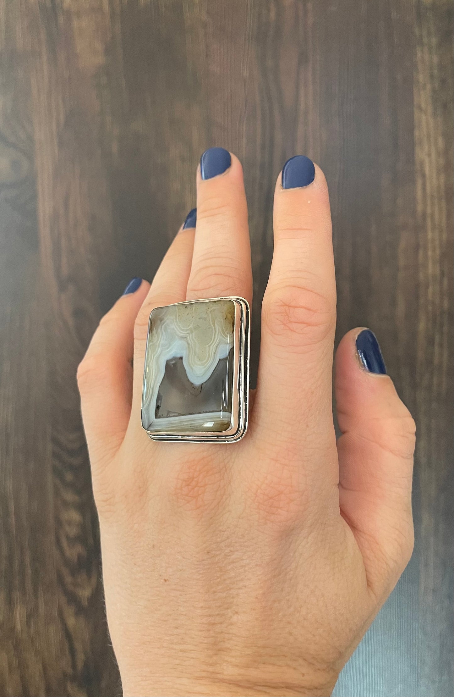 Montana agate ring- size 8