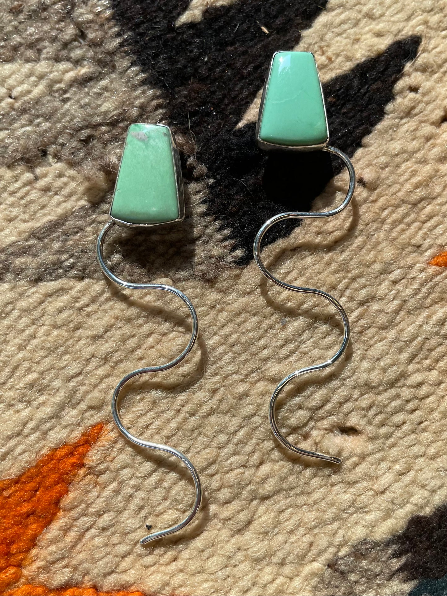 Snake earrings #3- Utah Variscite
