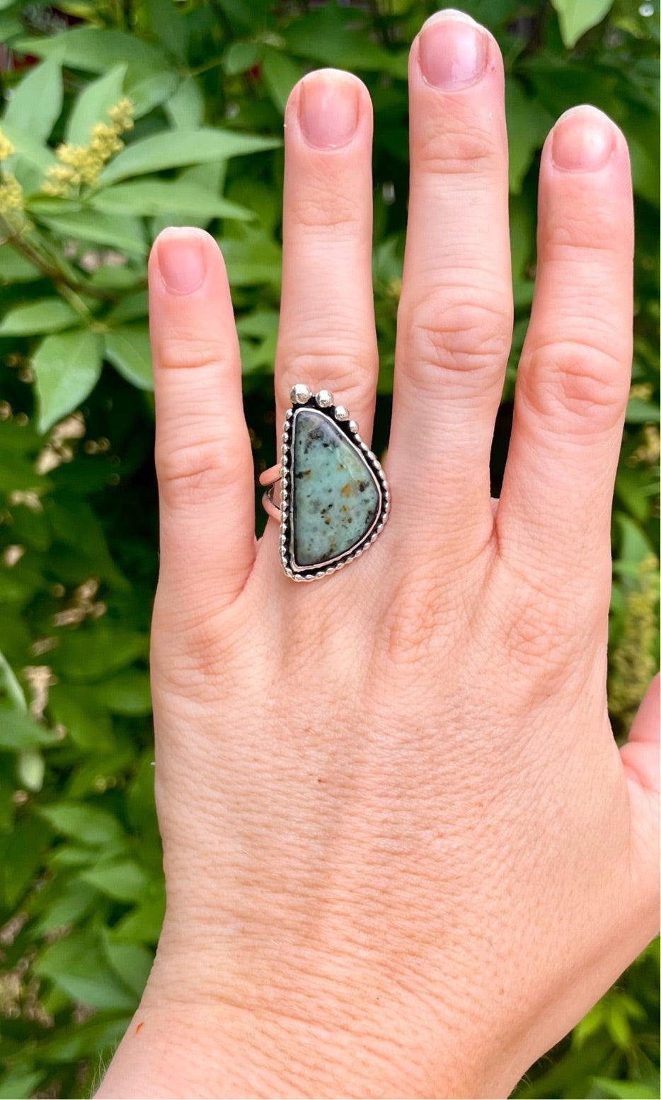 Silver agate ring- sz 7.25