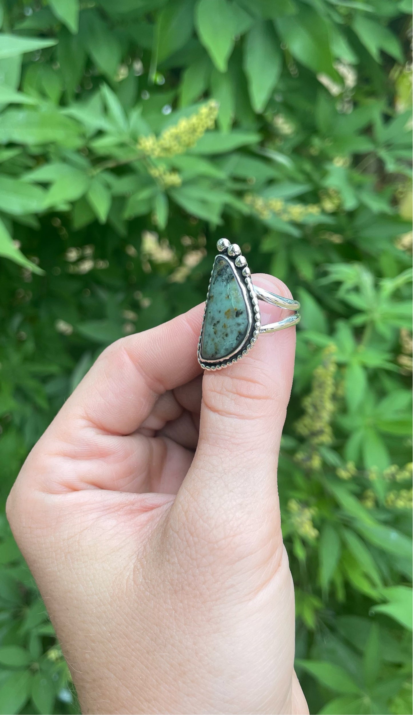 Silver agate ring- sz 7.25