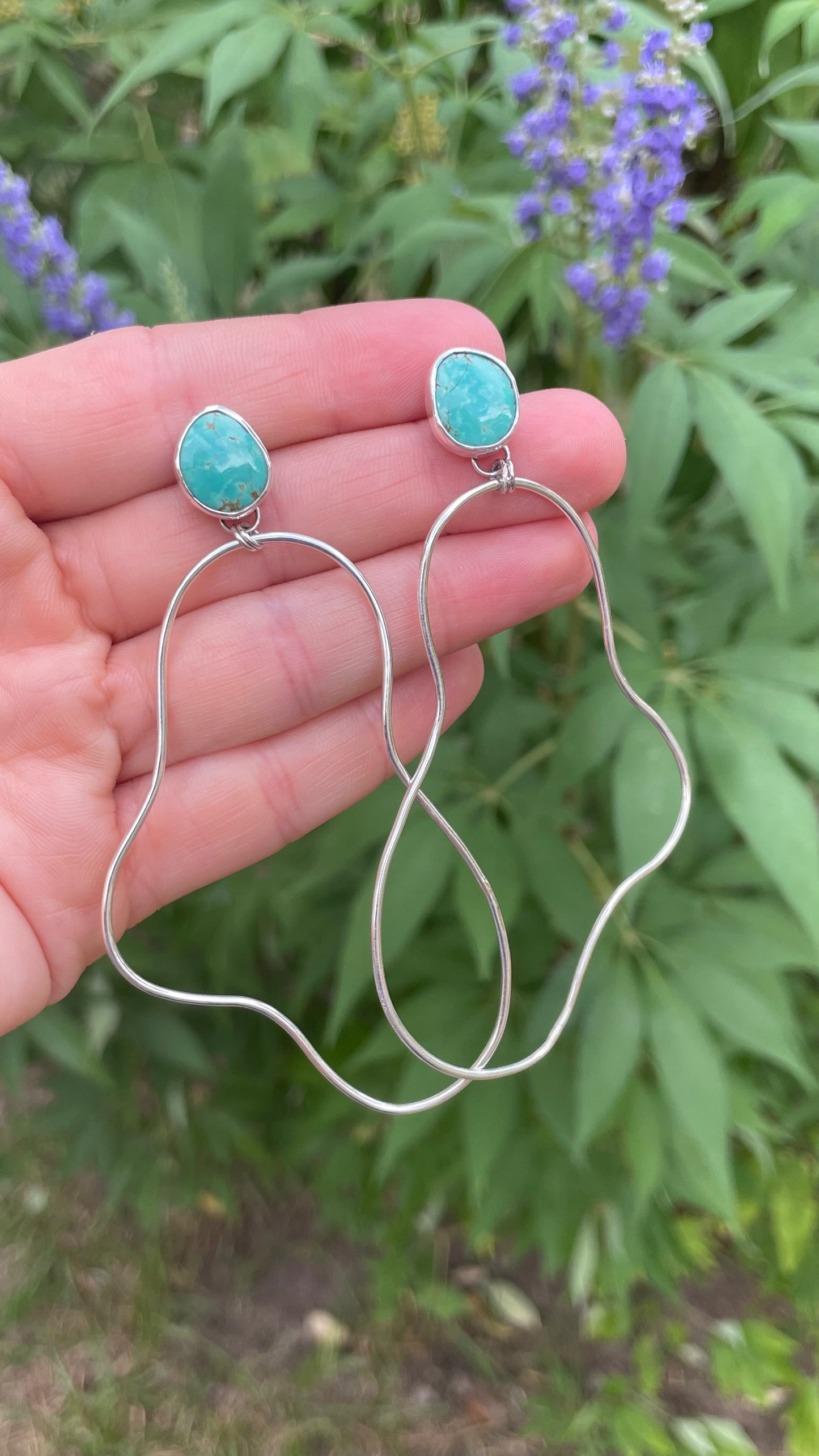 Abstract hoops #9 - turquoise