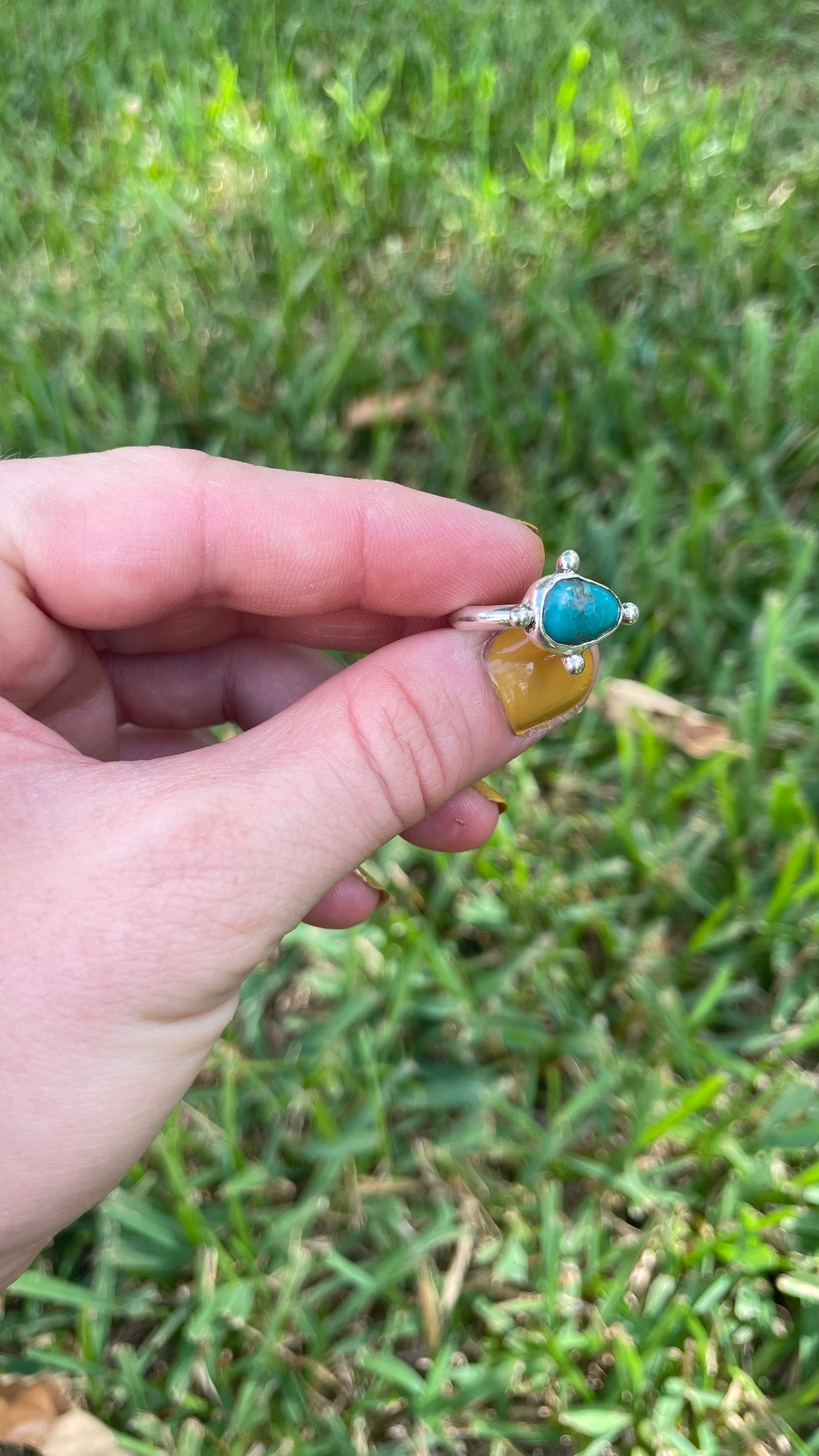 Turquoise Compass ring- size 5.25