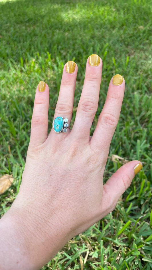Turquoise Dotty ring- size 5.5