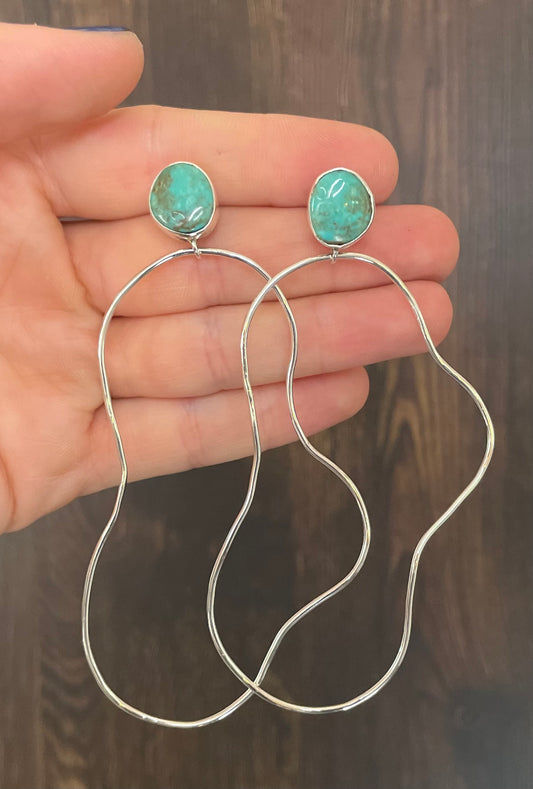 Abstract hoops #4- turquoise