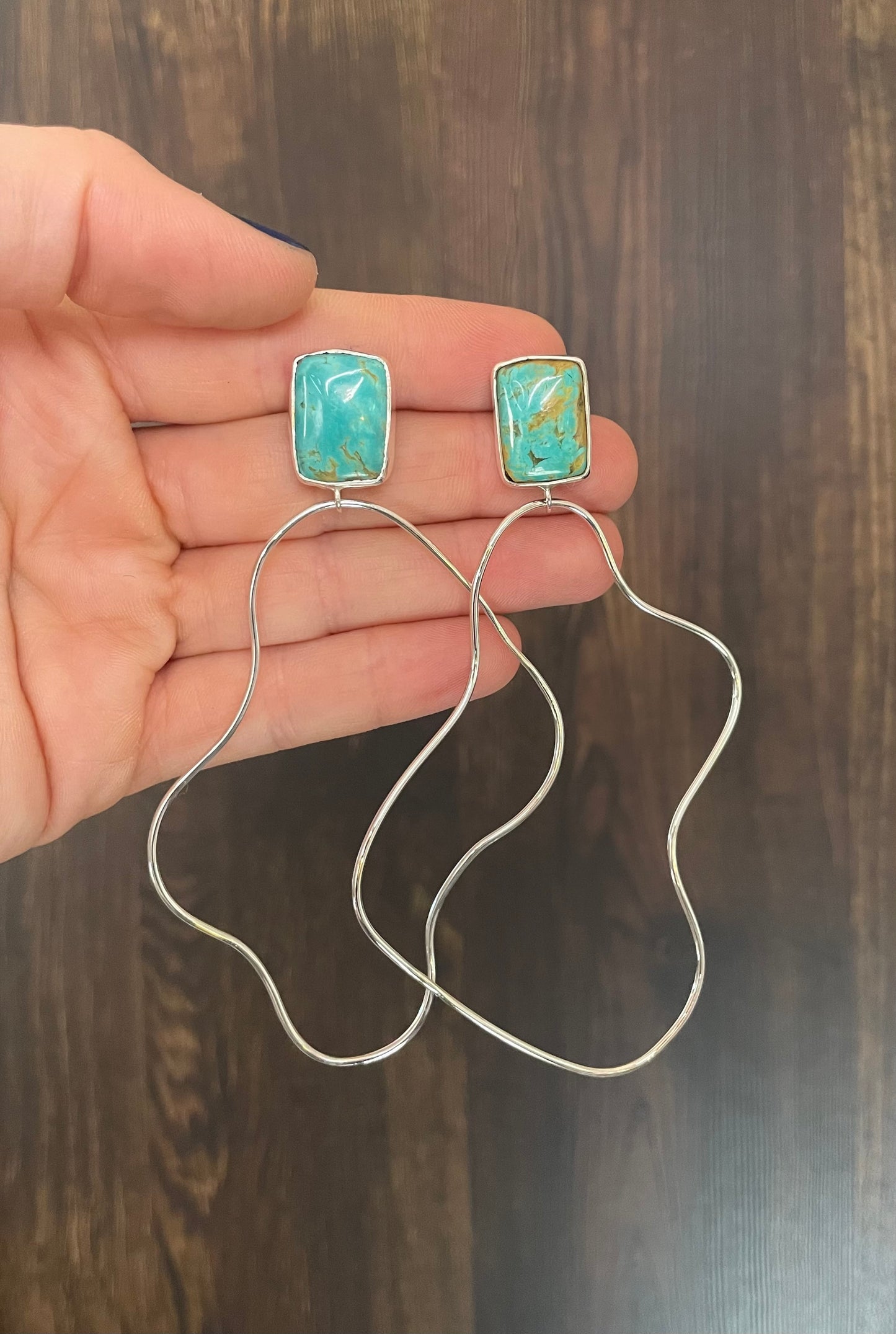 Abstract hoops #3- turquoise