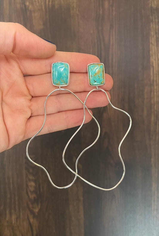 Abstract hoops #3- turquoise