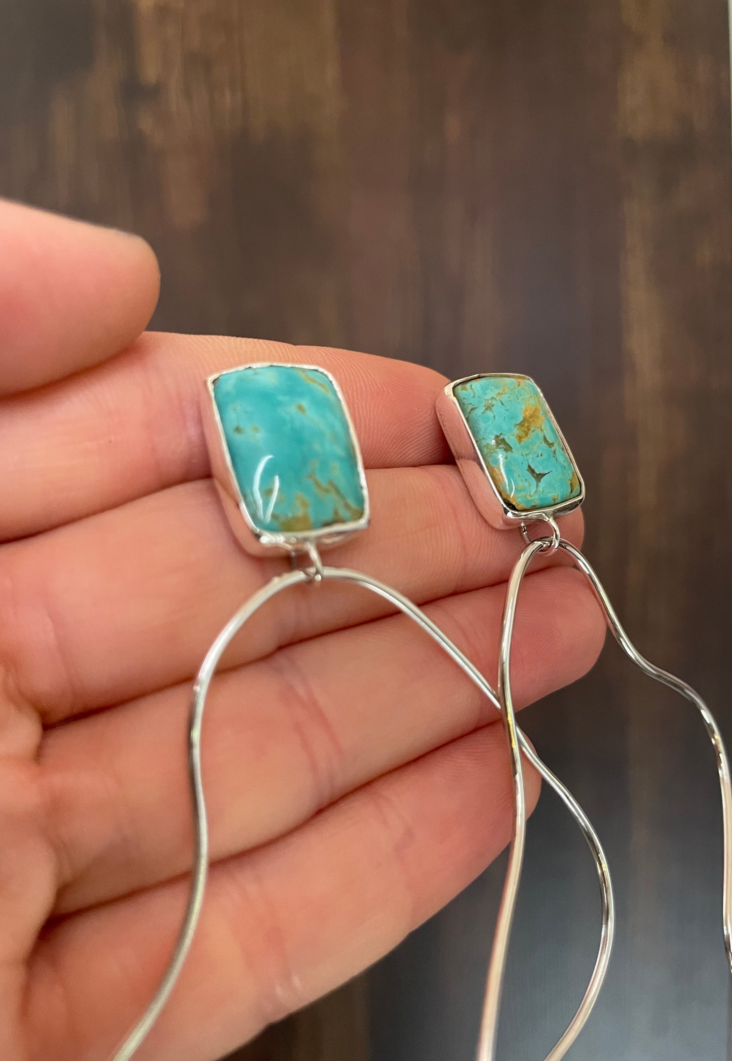 Abstract hoops #3- turquoise