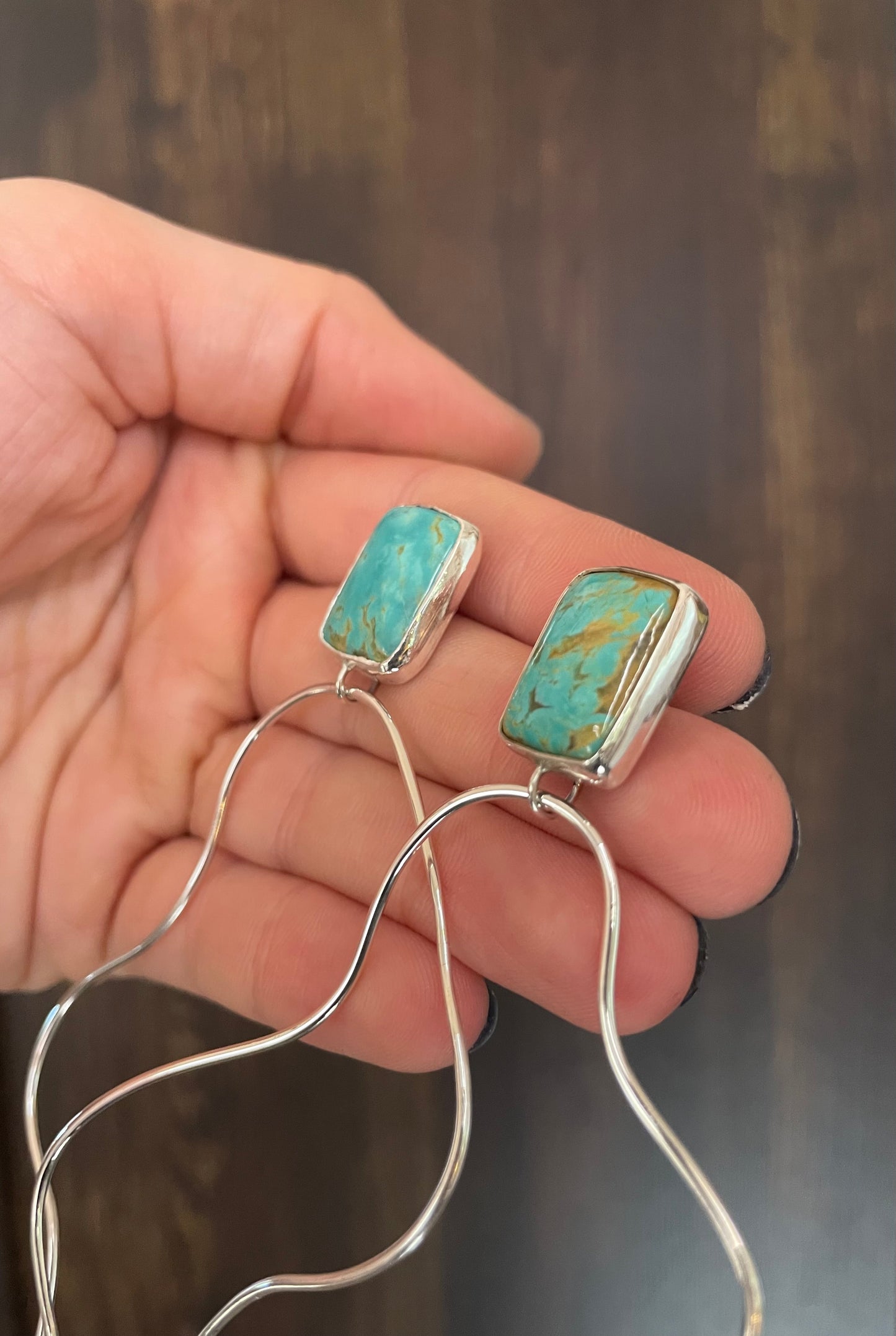 Abstract hoops #3- turquoise