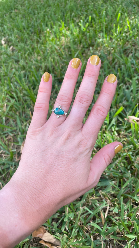 Turquoise Compass ring- size 5.25