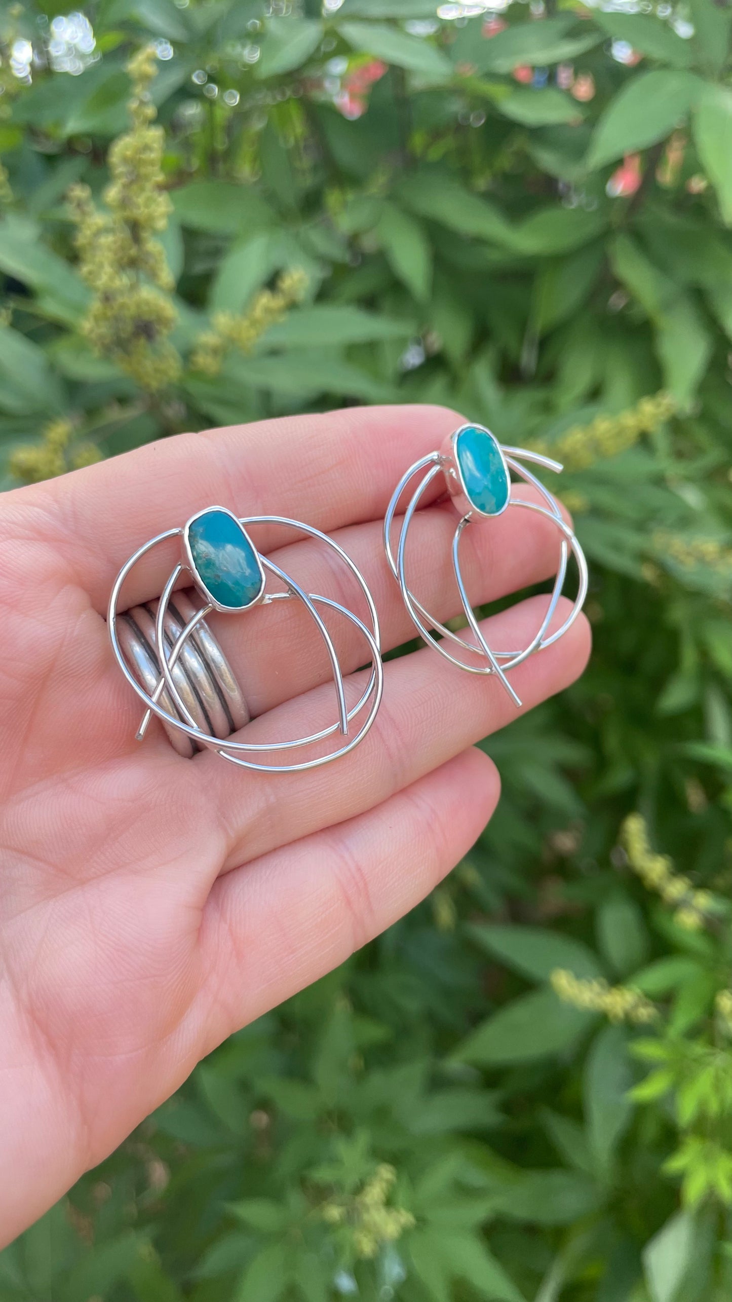 Modern lasso #2 - silver and turquoise