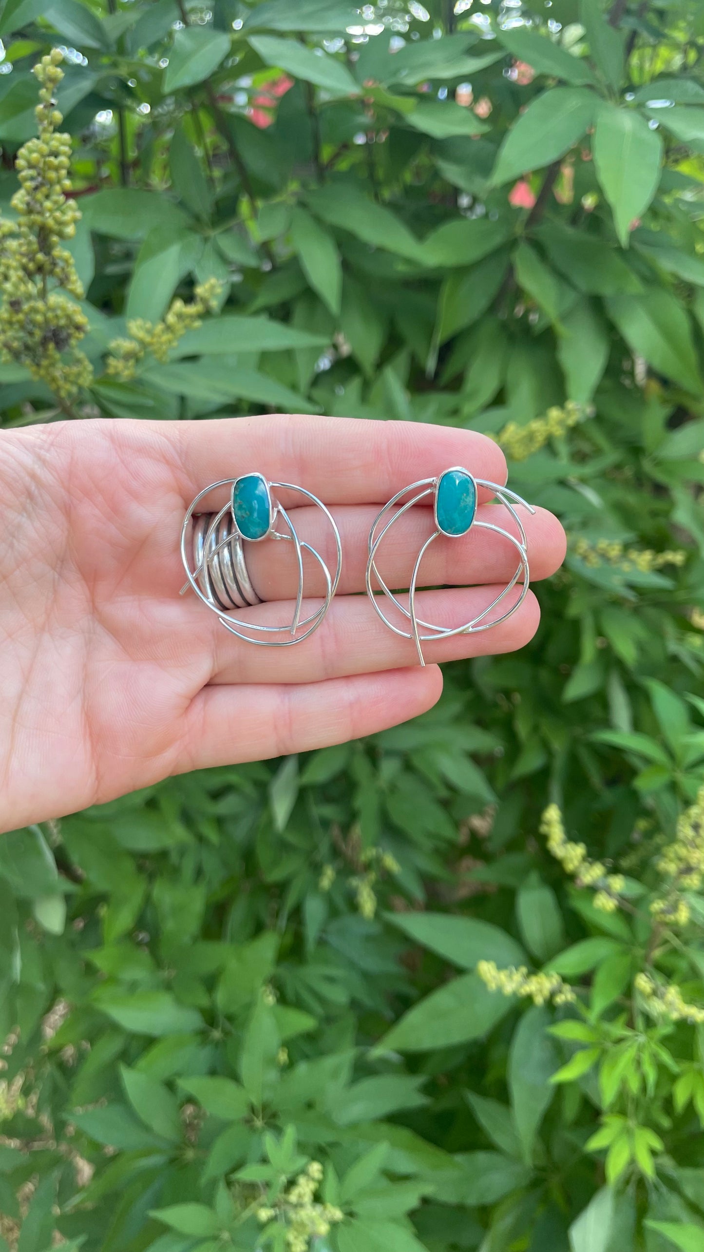 Modern lasso #2 - silver and turquoise