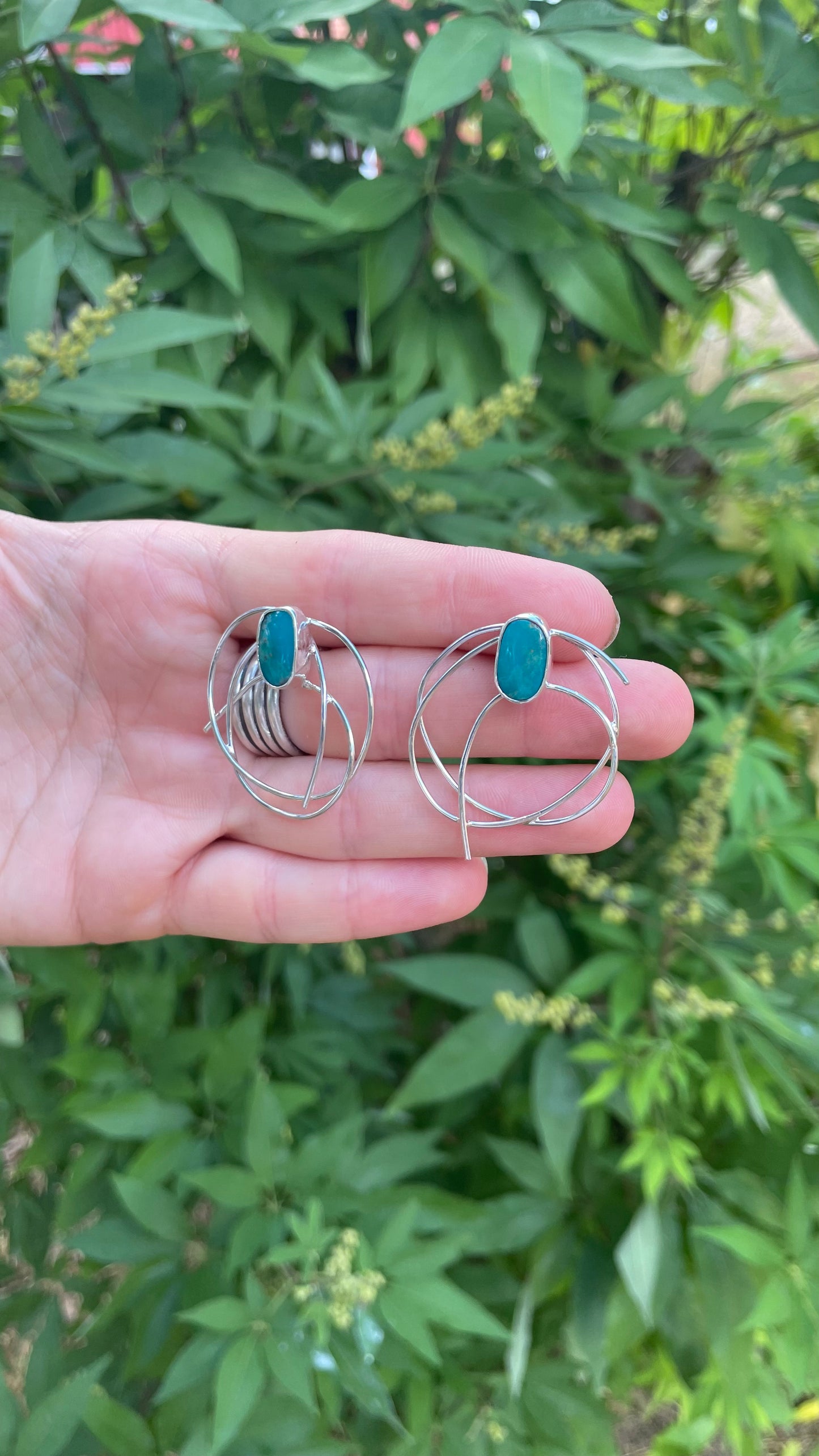 Modern lasso #2 - silver and turquoise